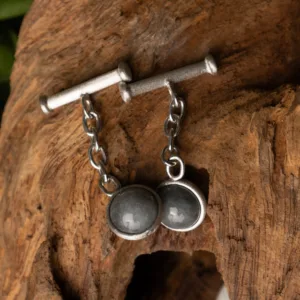 Black Moonstone Bead Cufflinks