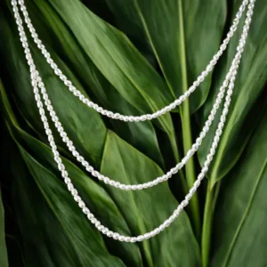 Rice Pearl Triple Necklace