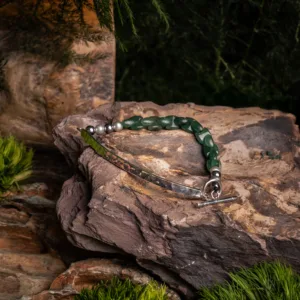 Aventurine & Hematine Bead w/ Gray Pearl Bracelet