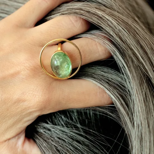 Tourmaline Orbit Ring (14K)